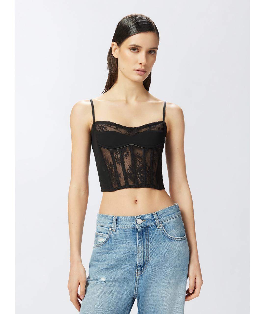 PINKO Черная полиамидовая майка, фото 3