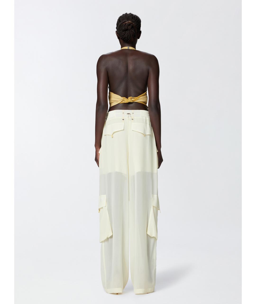 PINKO Белые полиэстеровые прямые брюки, фото 4