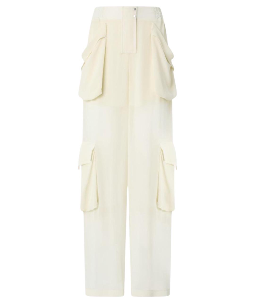 PINKO Белые полиэстеровые прямые брюки, фото 1