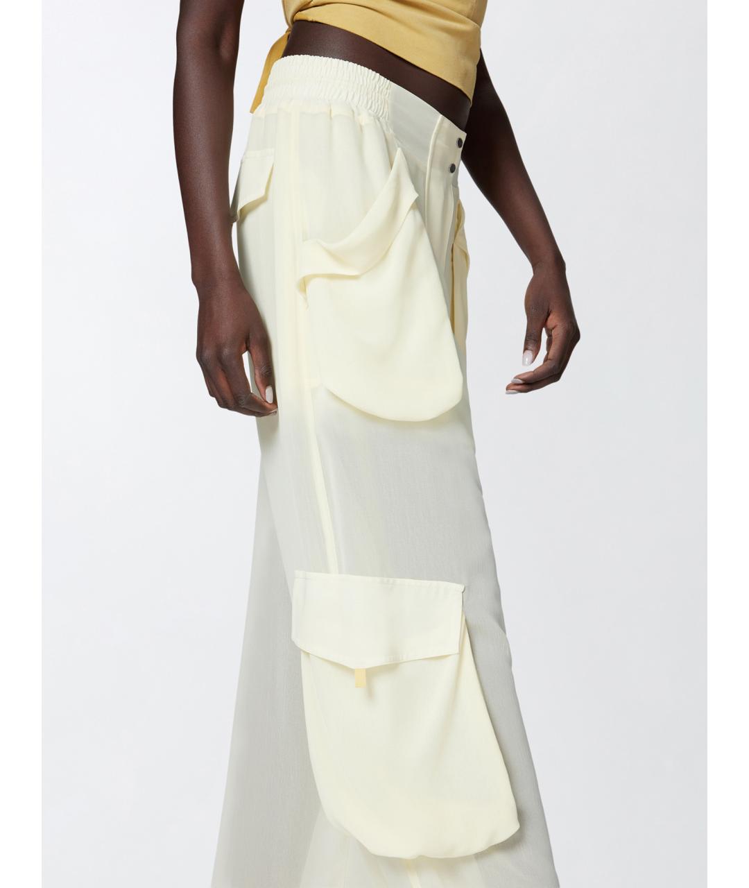 PINKO Белые полиэстеровые прямые брюки, фото 5