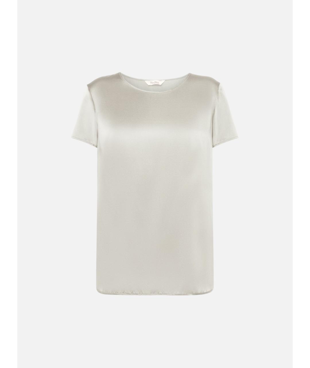 MAX MARA STUDIO Белая шелковая блузы, фото 3