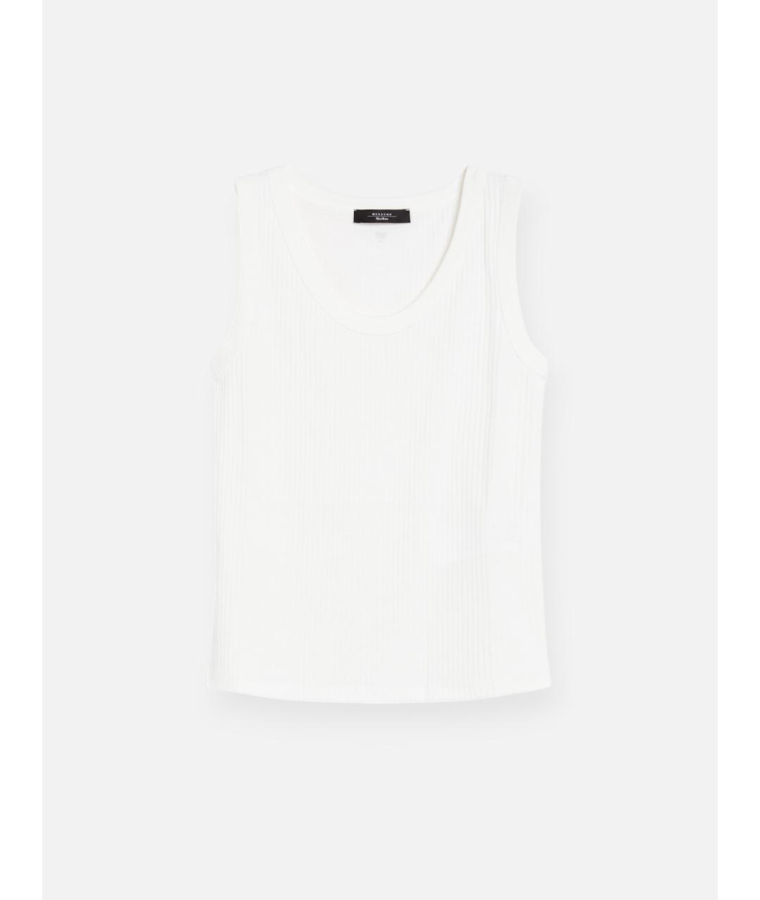 WEEKEND MAX MARA Белая хлопковая майка, фото 5