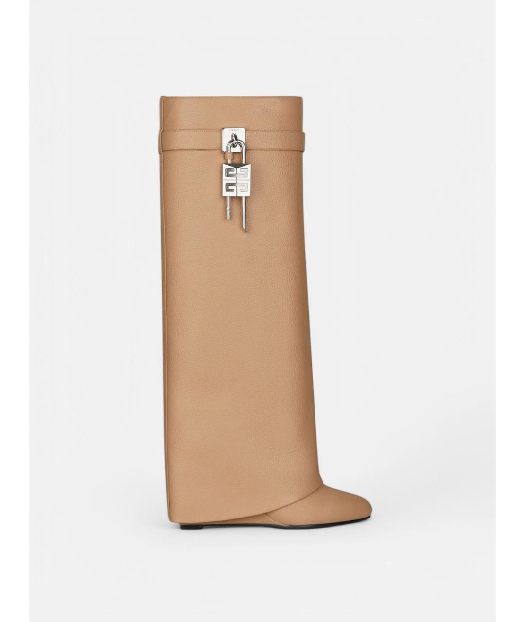GIVENCHY Бежевые кожаные сапоги, фото 4