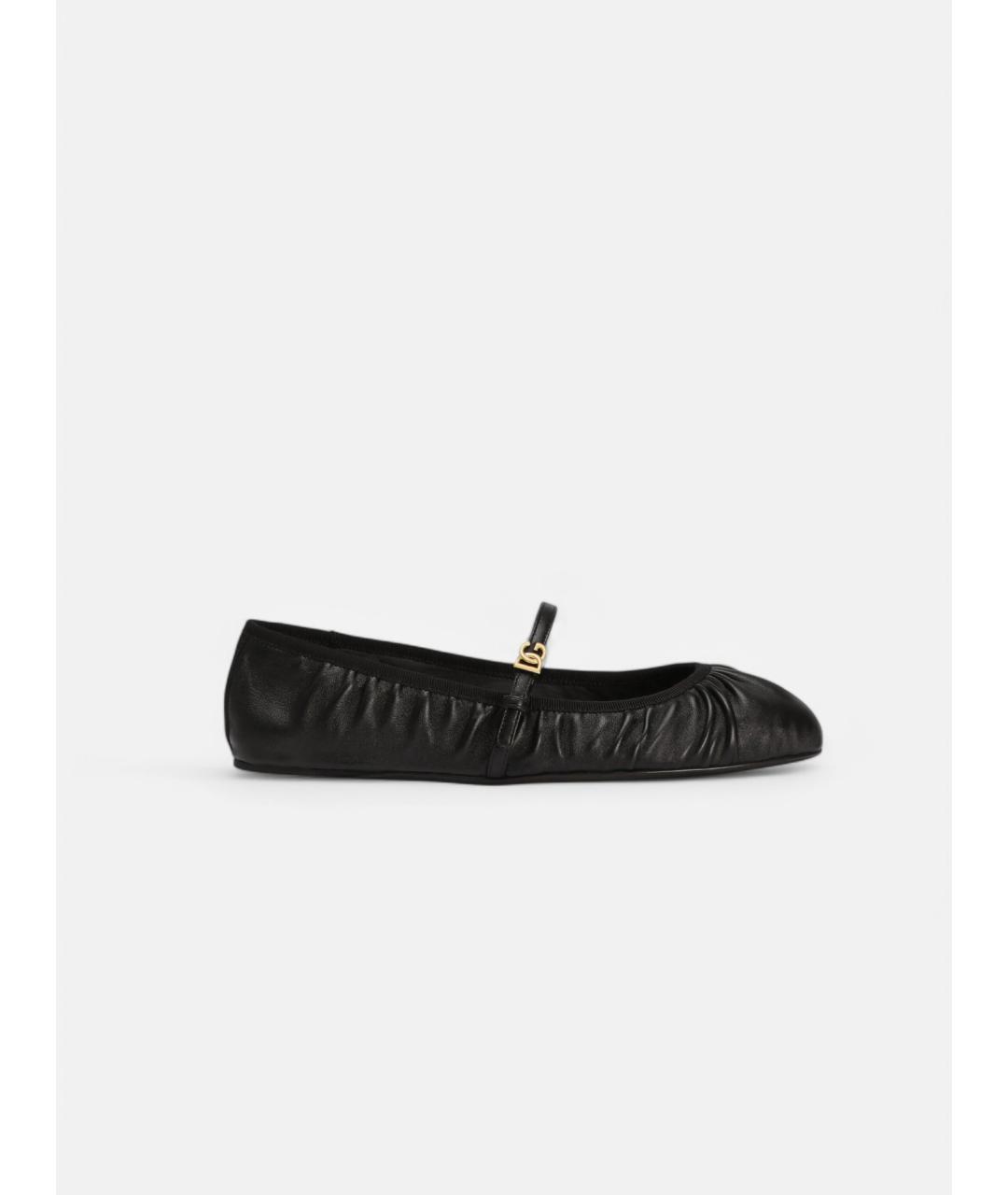 DOLCE&GABBANA Черные кожаные балетки, фото 4