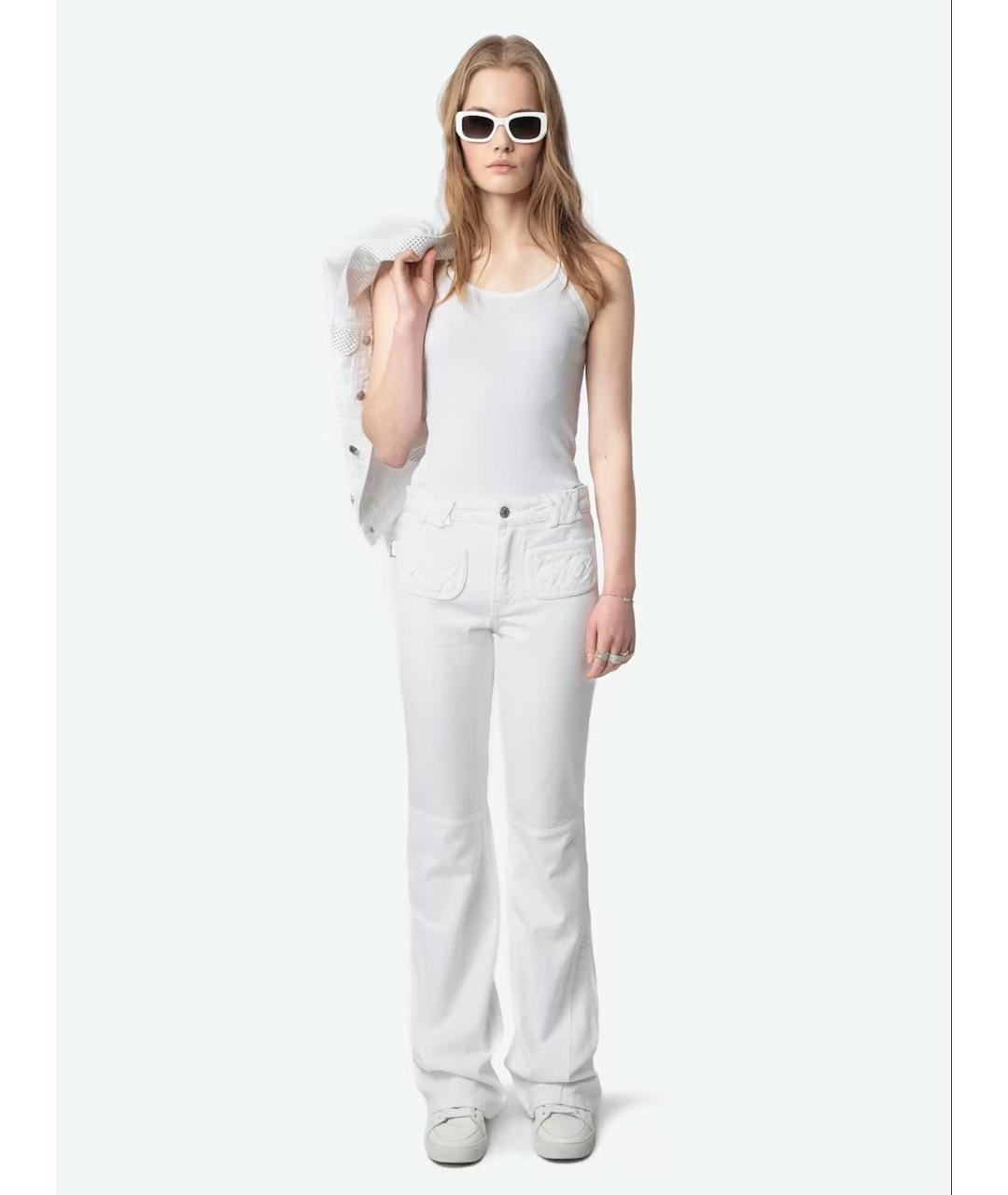 ZADIG & VOLTAIRE Белые хлопковые джинсы клеш, фото 2
