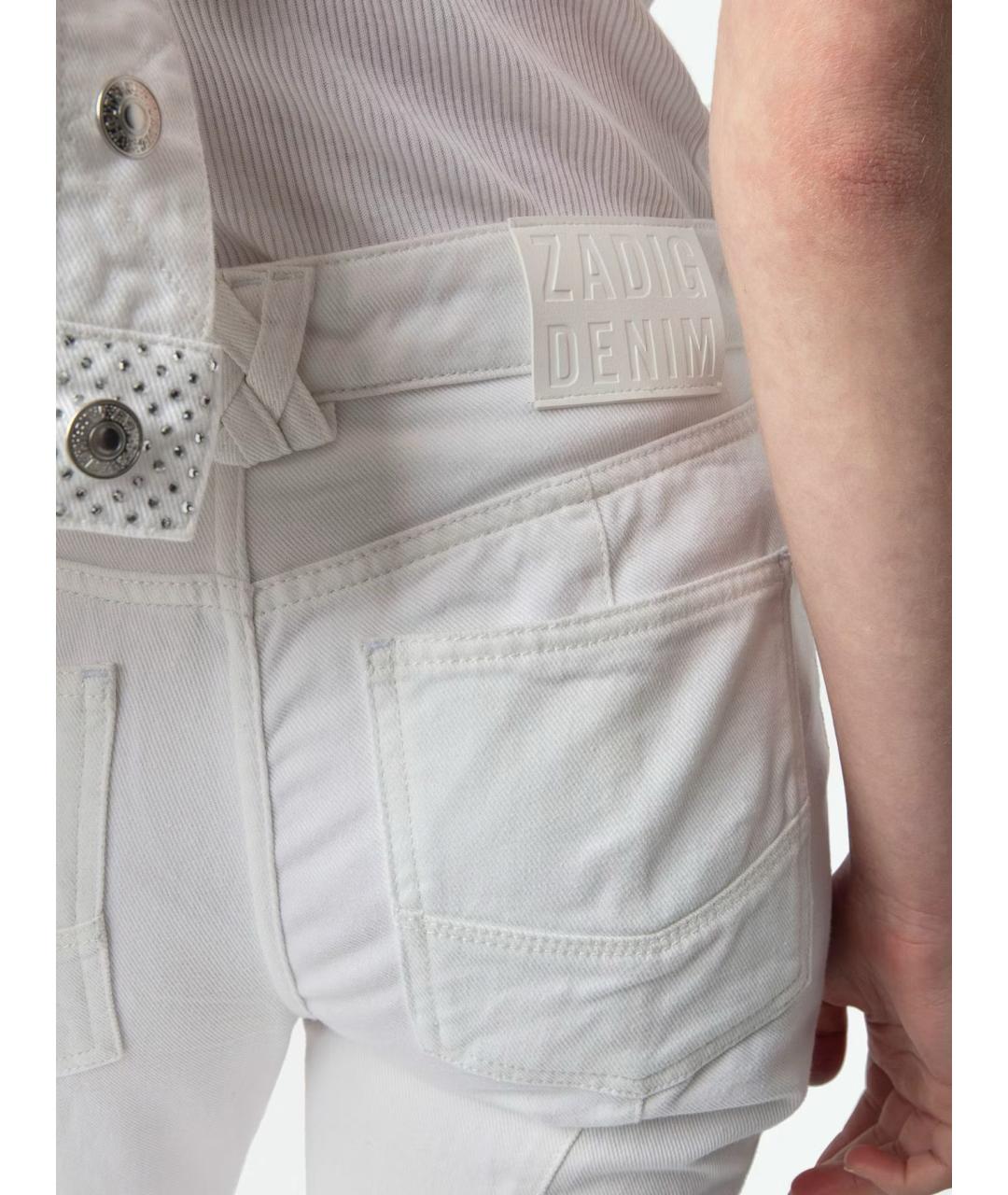 ZADIG & VOLTAIRE Белые хлопковые джинсы клеш, фото 7