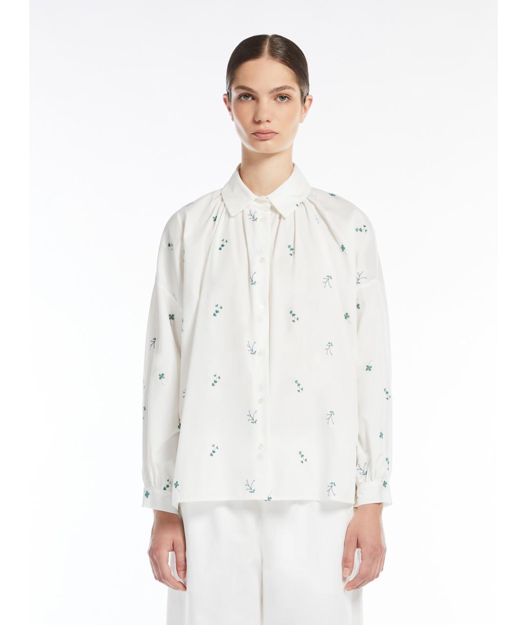 WEEKEND MAX MARA Белая хлопковая рубашка, фото 3