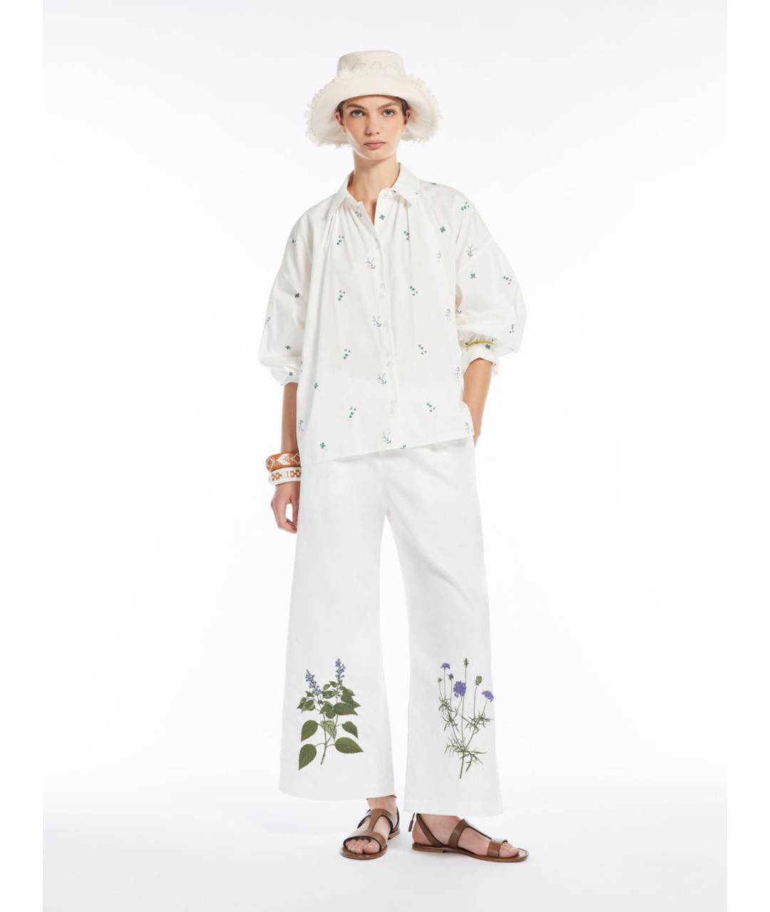 WEEKEND MAX MARA Белая хлопковая рубашка, фото 2