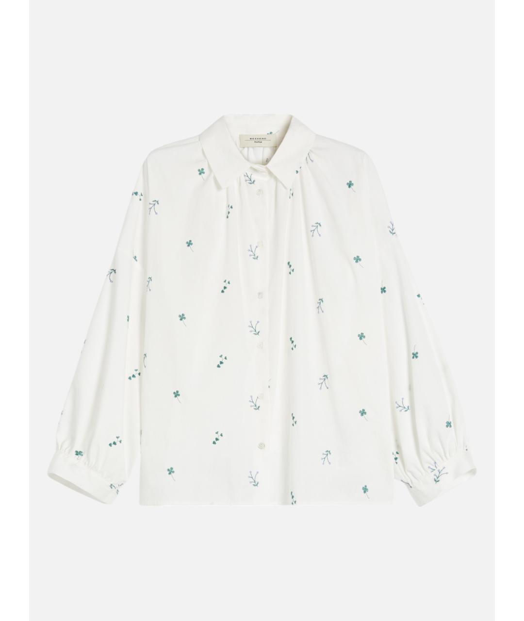 WEEKEND MAX MARA Белая хлопковая рубашка, фото 6