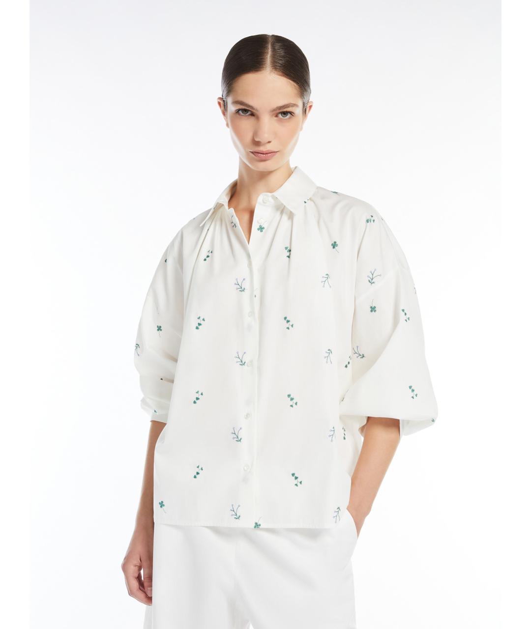 WEEKEND MAX MARA Белая хлопковая рубашка, фото 5