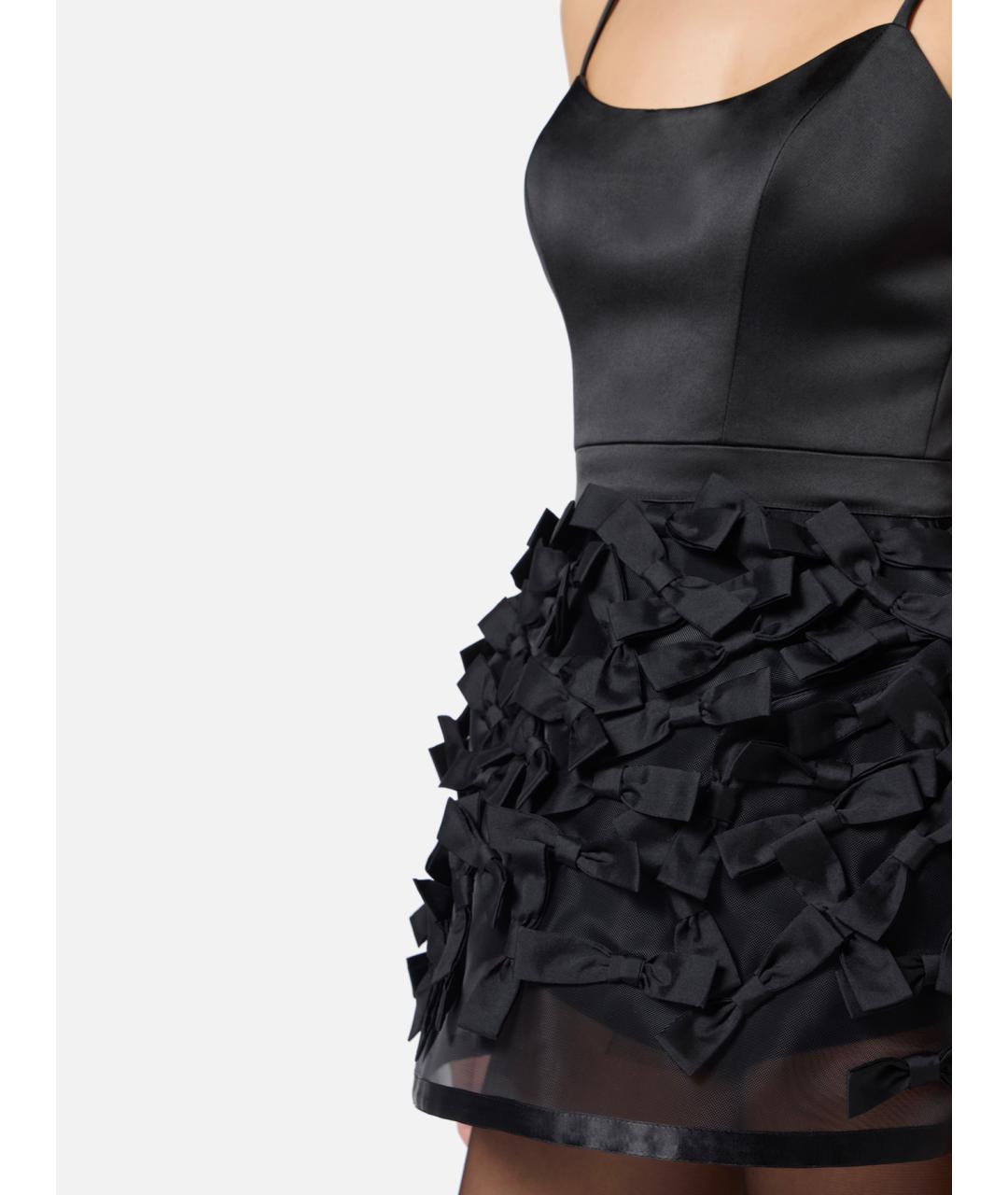 ELISABETTA FRANCHI Черное полиэстеровое коктейльное платье, фото 4