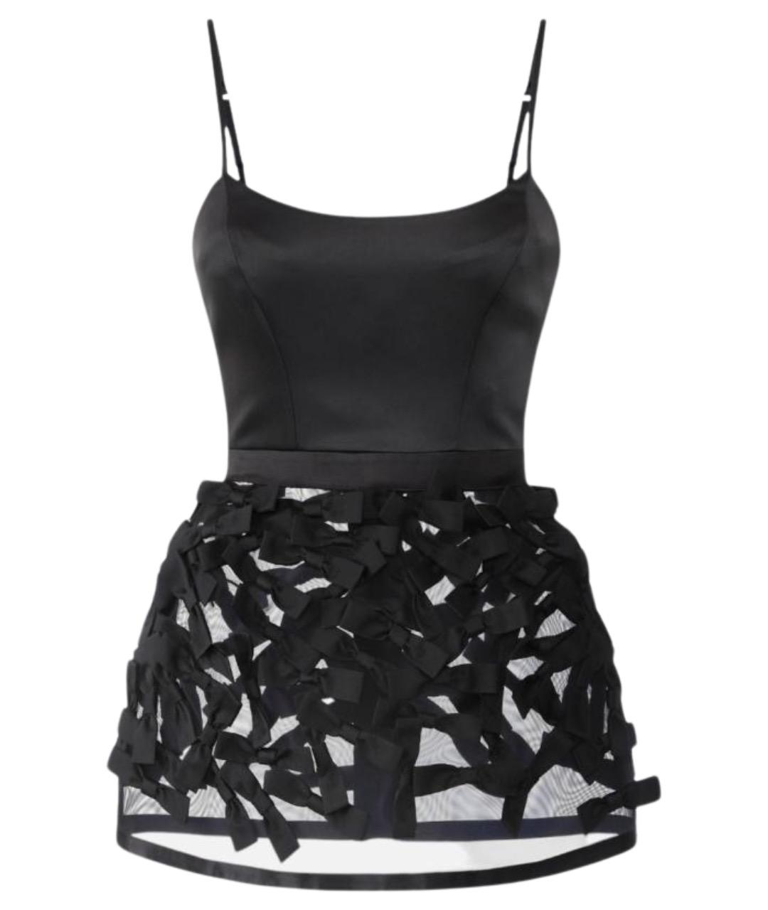 ELISABETTA FRANCHI Черное полиэстеровое коктейльное платье, фото 1