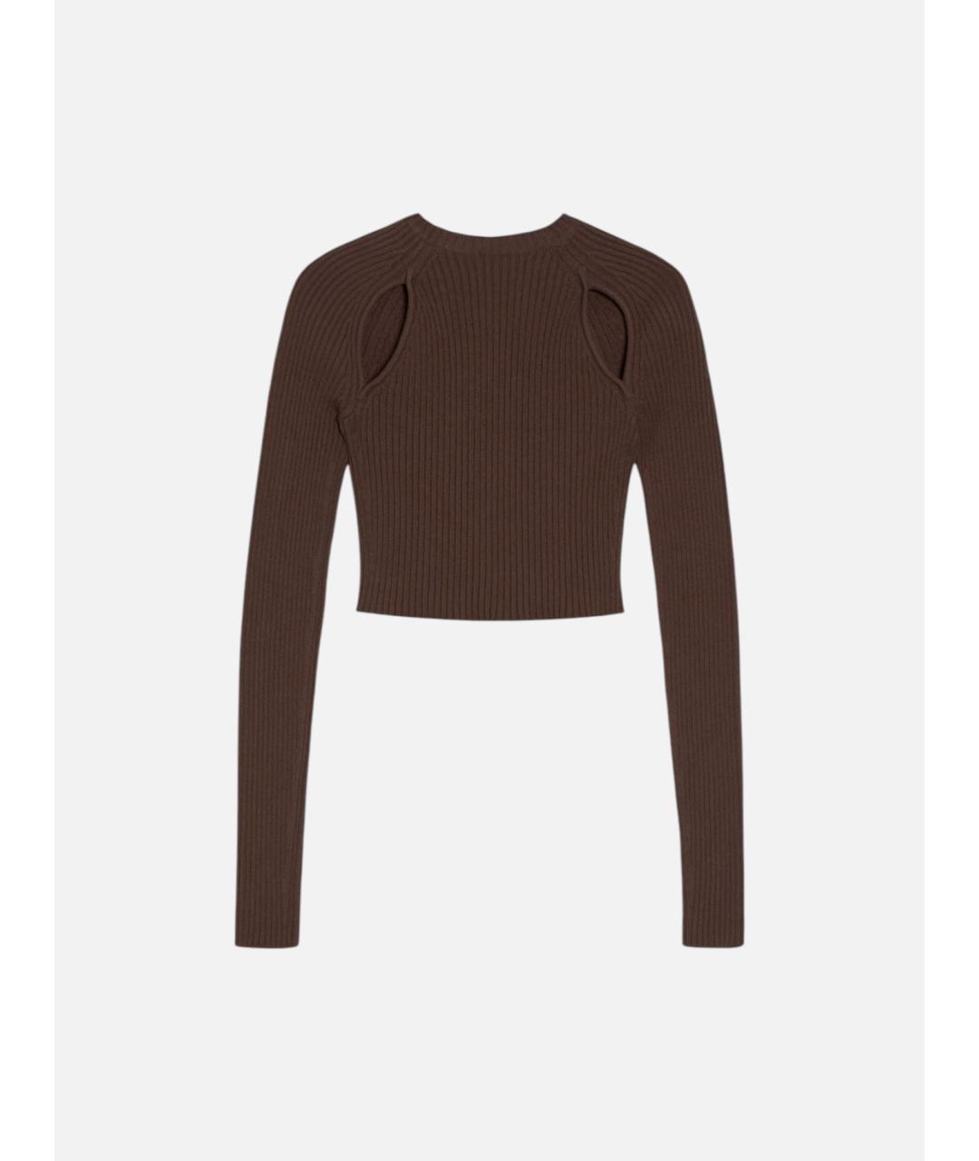 MAX MARA Коричневый вискозный джемпер / свитер, фото 6