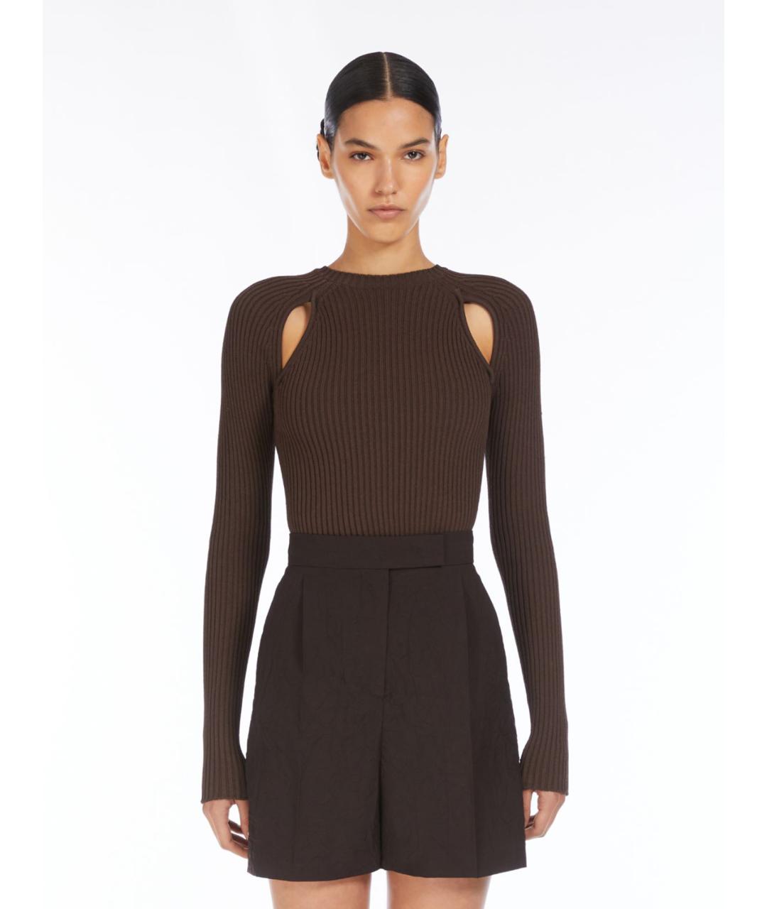 MAX MARA Коричневый вискозный джемпер / свитер, фото 2
