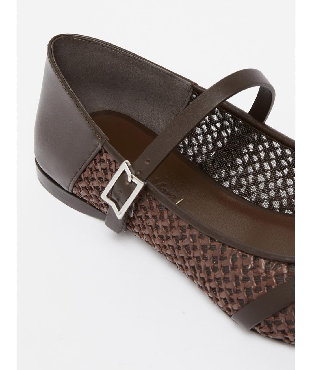 MAX MARA Коричневые кожаные балетки, фото 5