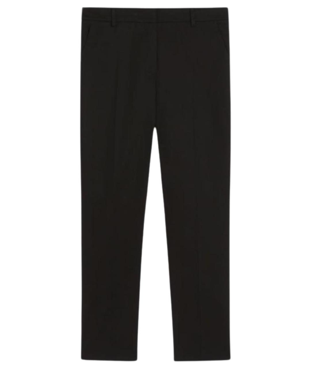 WEEKEND MAX MARA Черные хлопковые прямые брюки, фото 1