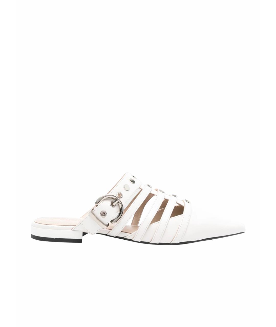 PINKO Белые кожаные мюли, фото 1