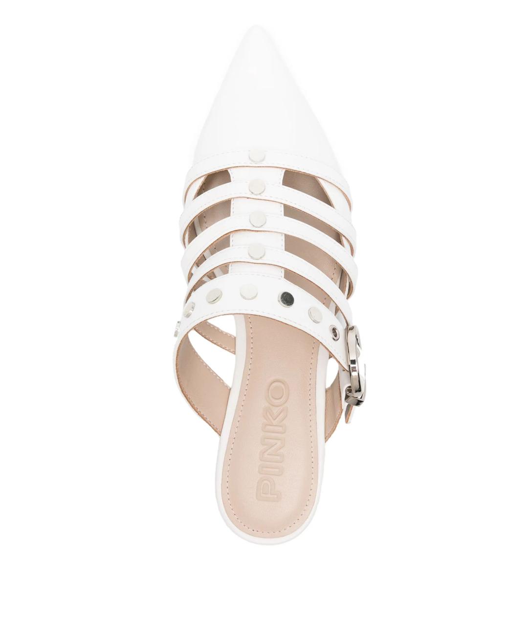 PINKO Белые кожаные мюли, фото 4