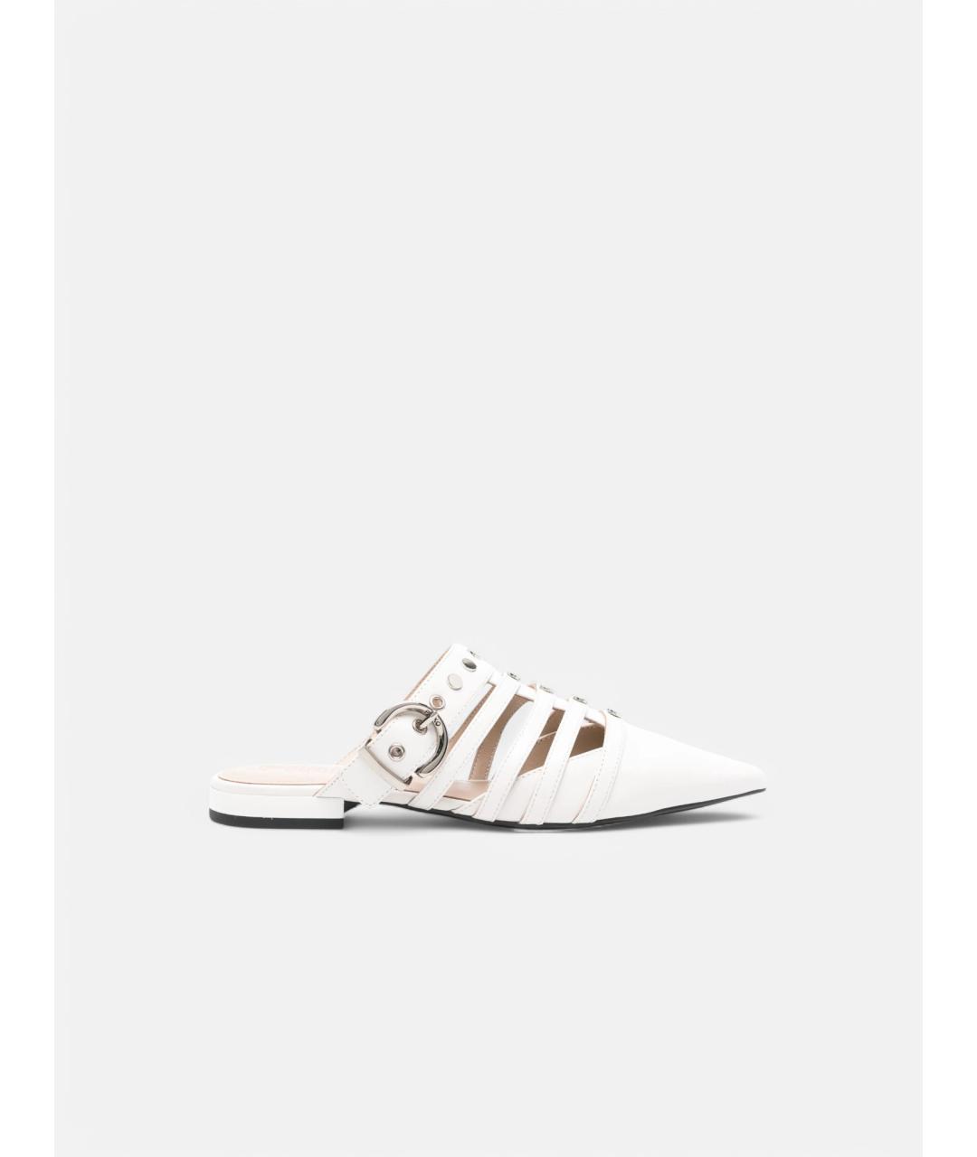 PINKO Белые кожаные мюли, фото 5