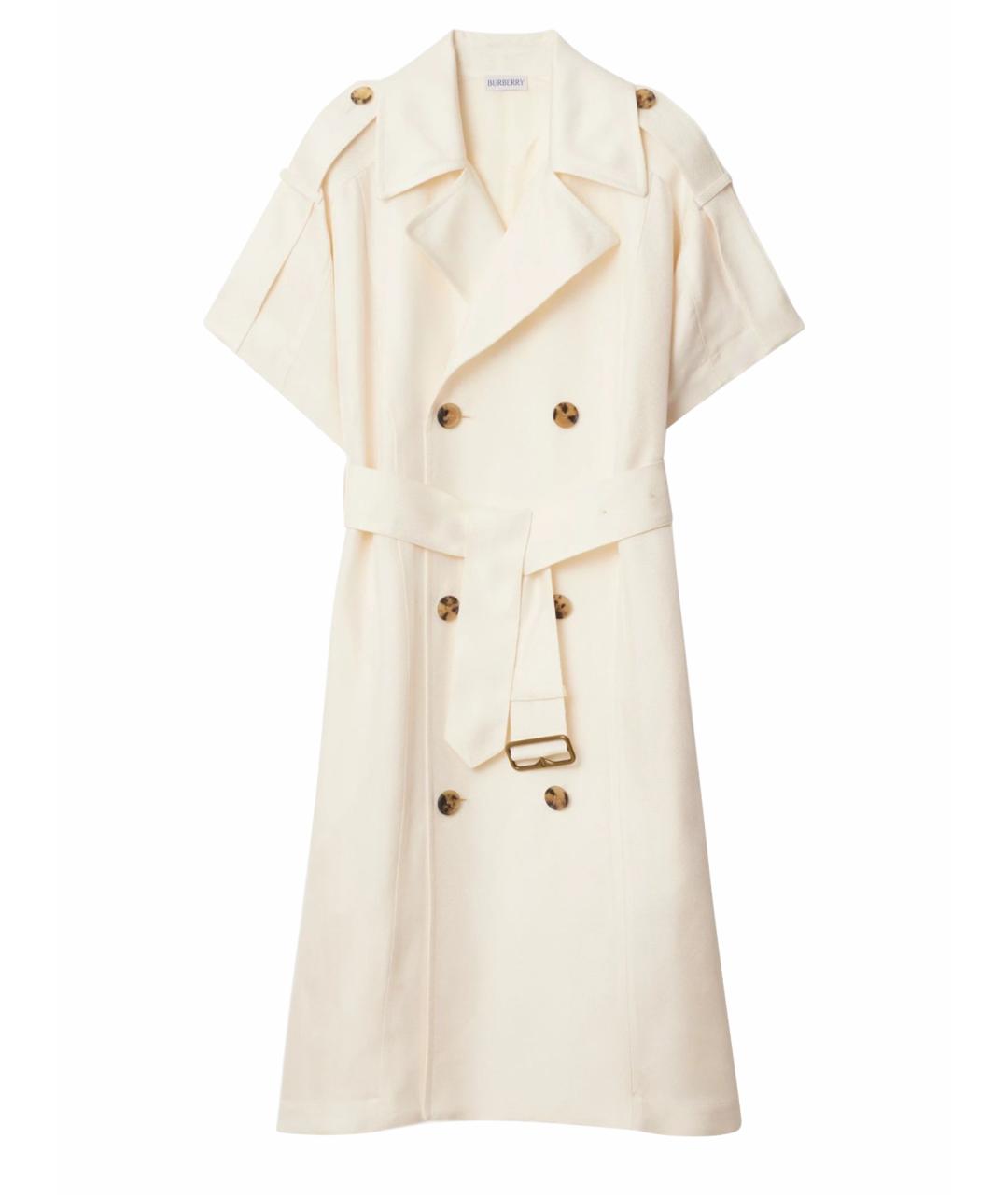 BURBERRY Белое вискозное повседневное платье, фото 1