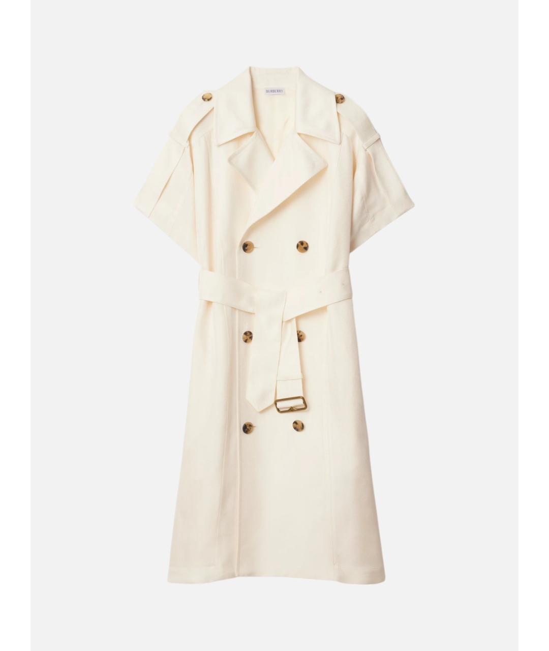BURBERRY Белое вискозное повседневное платье, фото 6