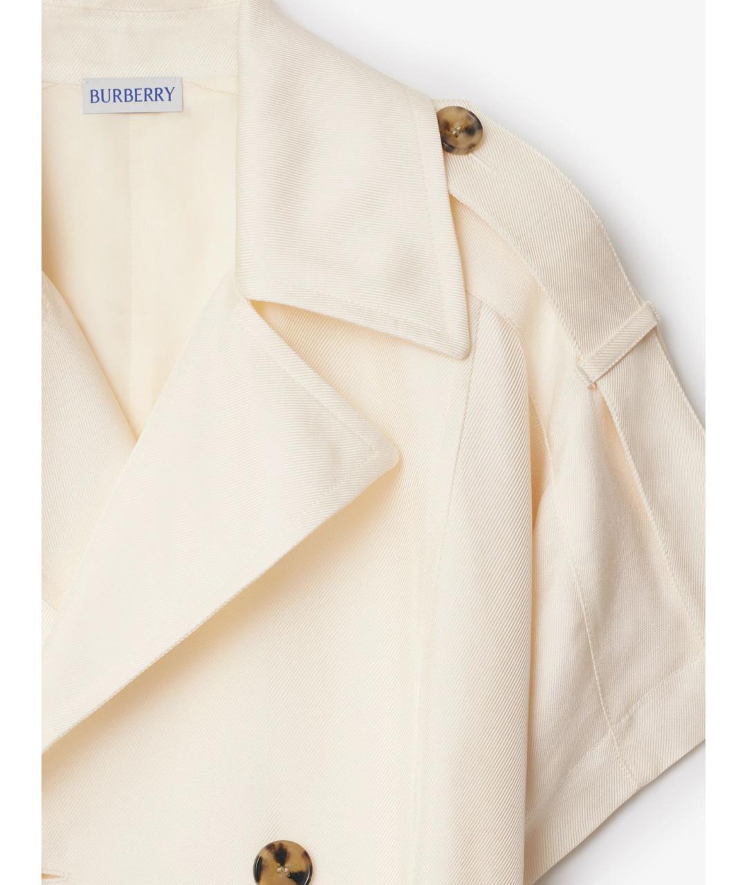 BURBERRY Белое вискозное повседневное платье, фото 5