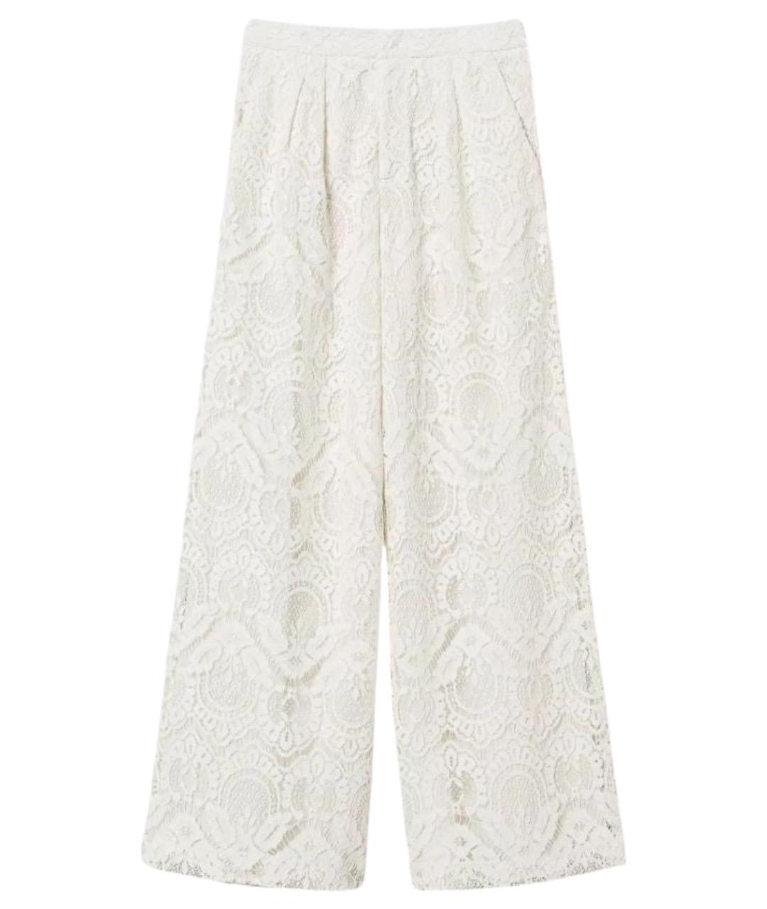 TWIN-SET Белые вискозные брюки широкие, фото 1