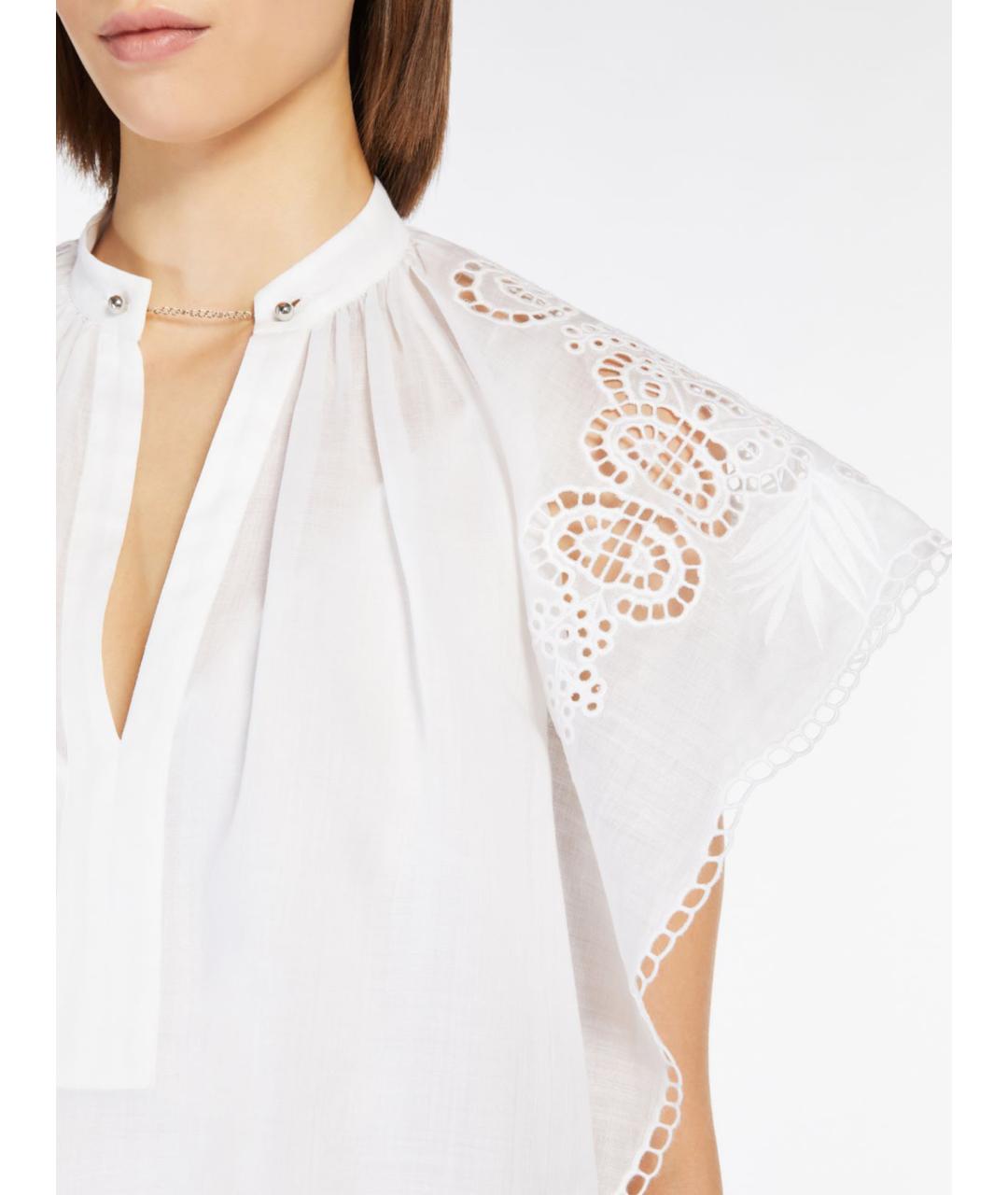 MAX MARA STUDIO Белое хлопковое повседневное платье, фото 3