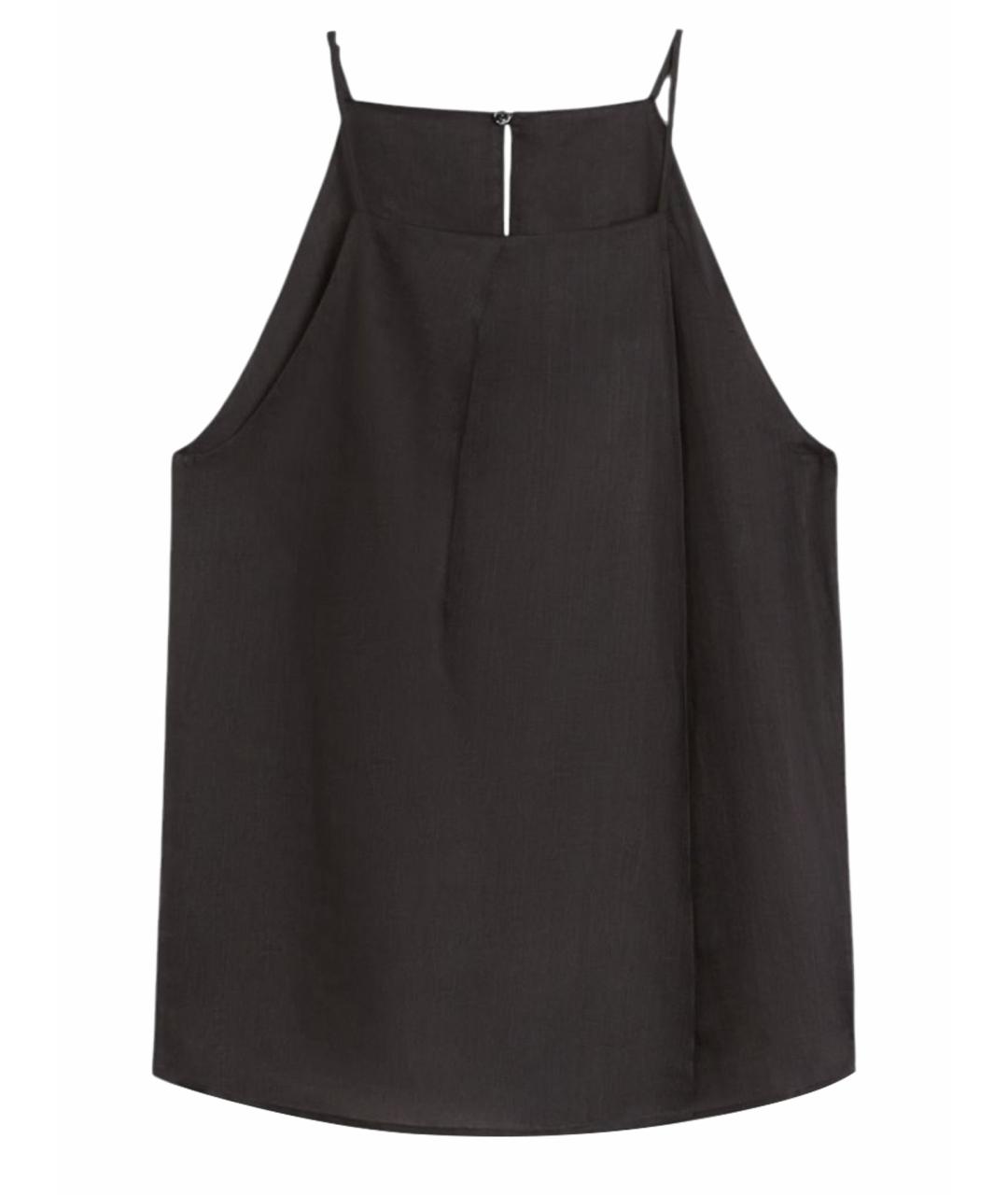 MAX MARA STUDIO Черная льняная майка, фото 1