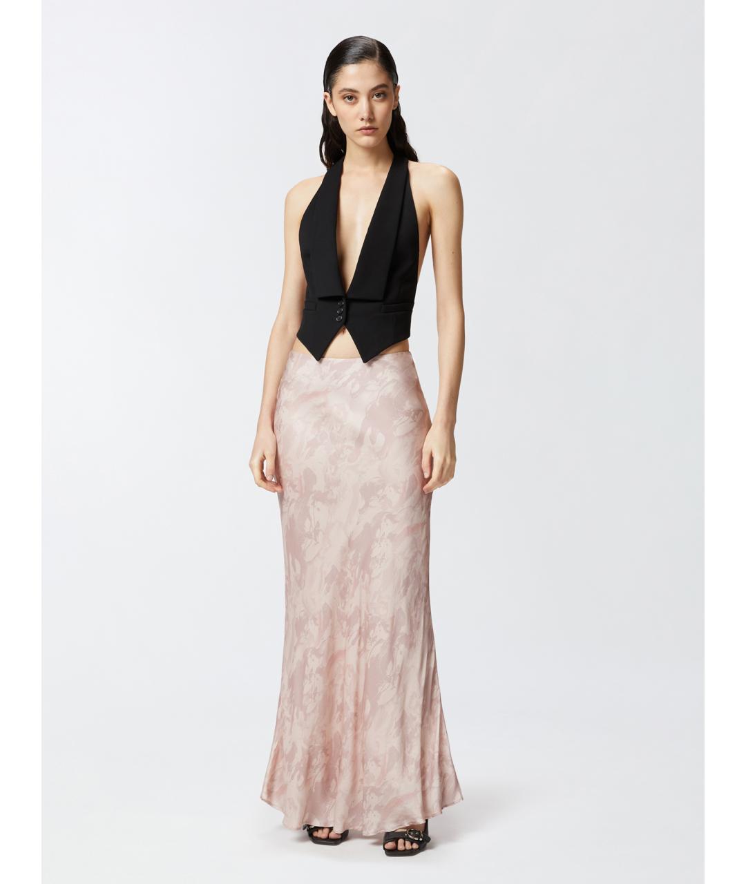 PINKO Розовая вискозная юбка макси, фото 3