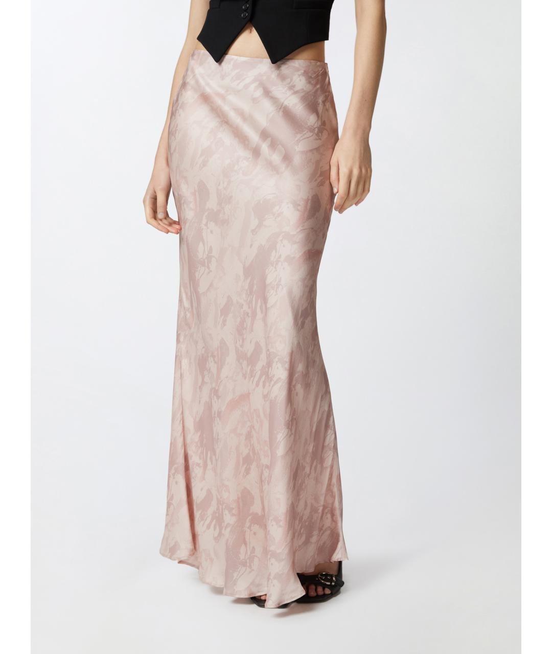PINKO Розовая вискозная юбка макси, фото 4