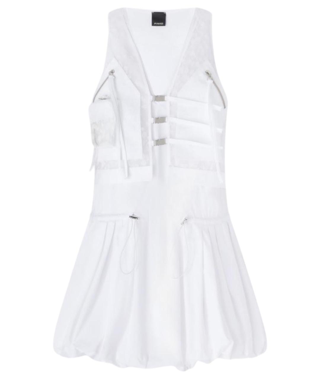 PINKO Белый хлопковый сарафан, фото 1
