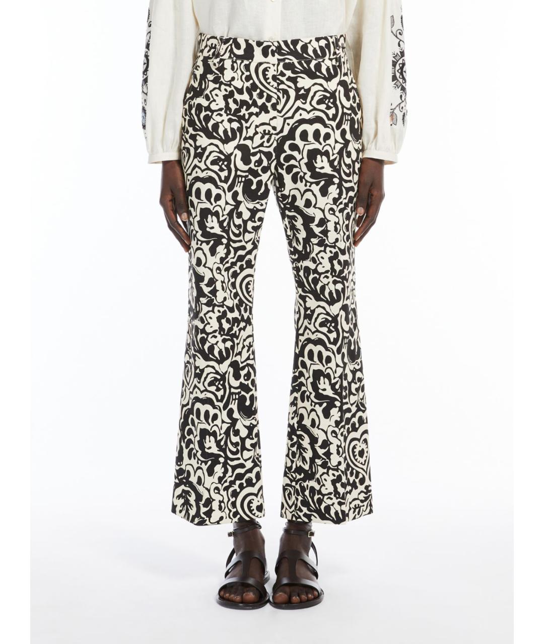 WEEKEND MAX MARA Мульти хлопковые прямые брюки, фото 4