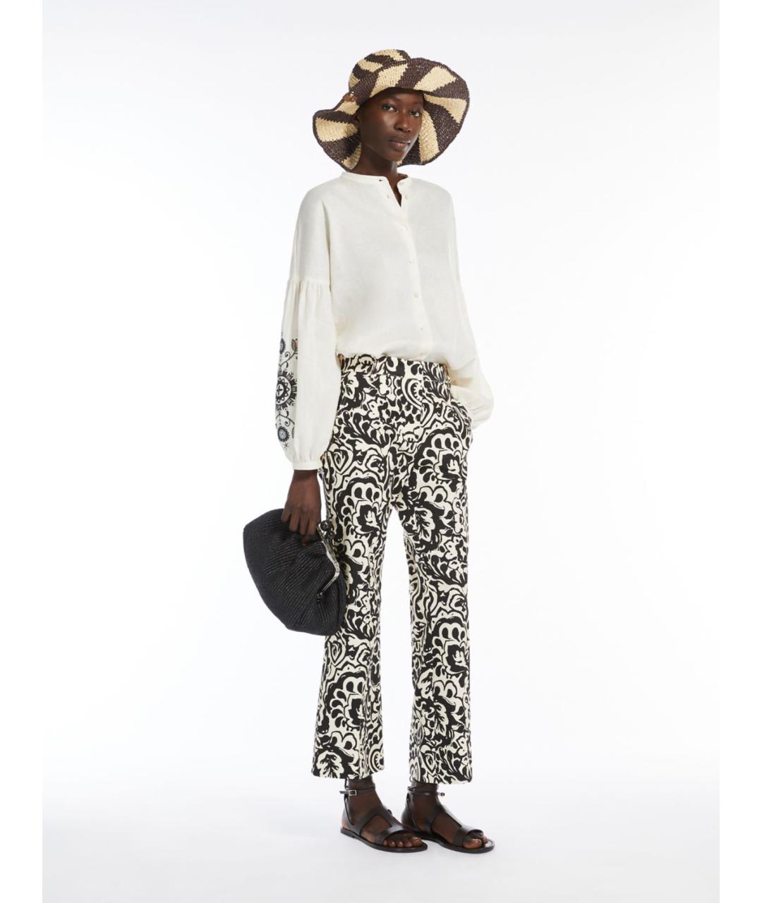WEEKEND MAX MARA Мульти хлопковые прямые брюки, фото 2