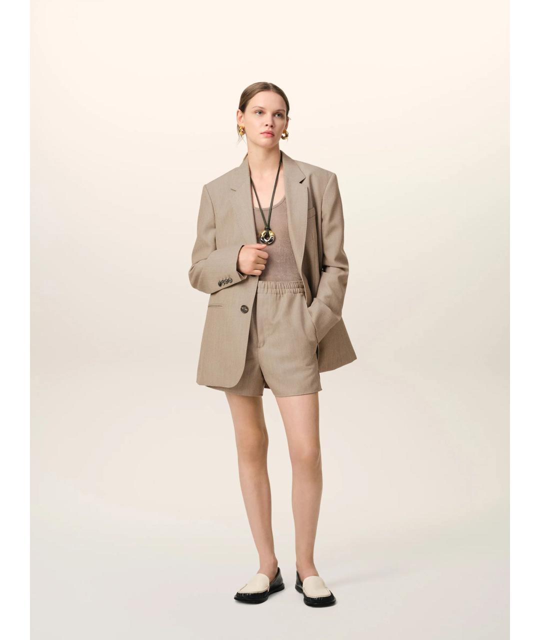 Ami Paris Бежевые шерстяные шорты, фото 2