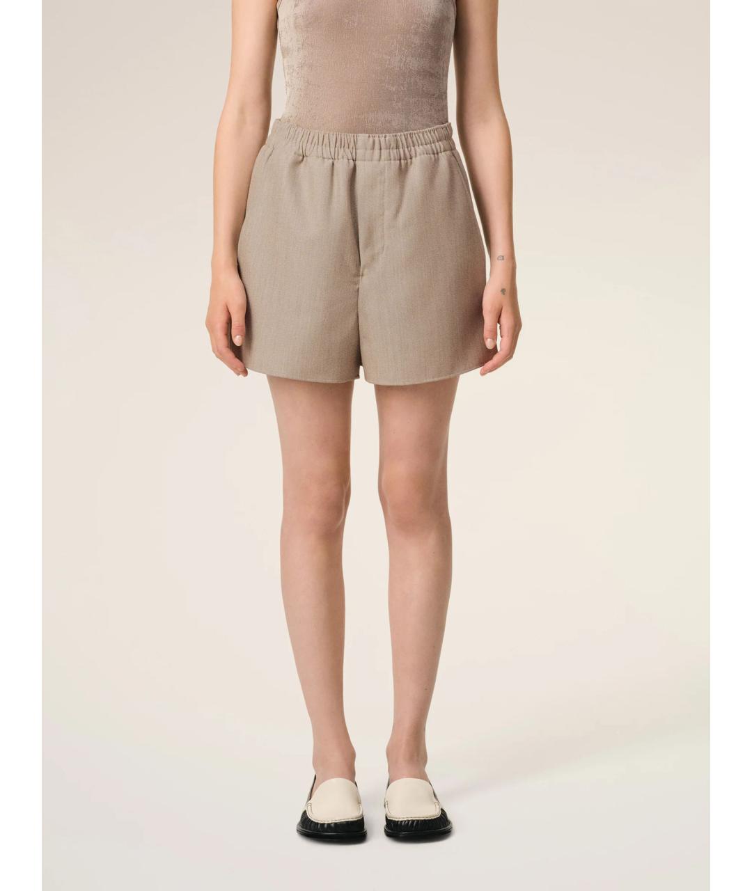 Ami Paris Бежевые шерстяные шорты, фото 3