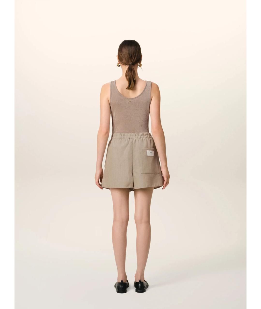 Ami Paris Бежевые шерстяные шорты, фото 4