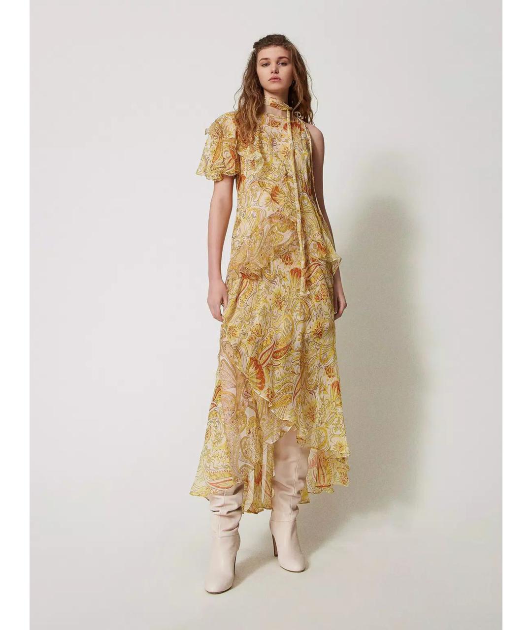 TWIN-SET Мульти шелковый сарафан, фото 2