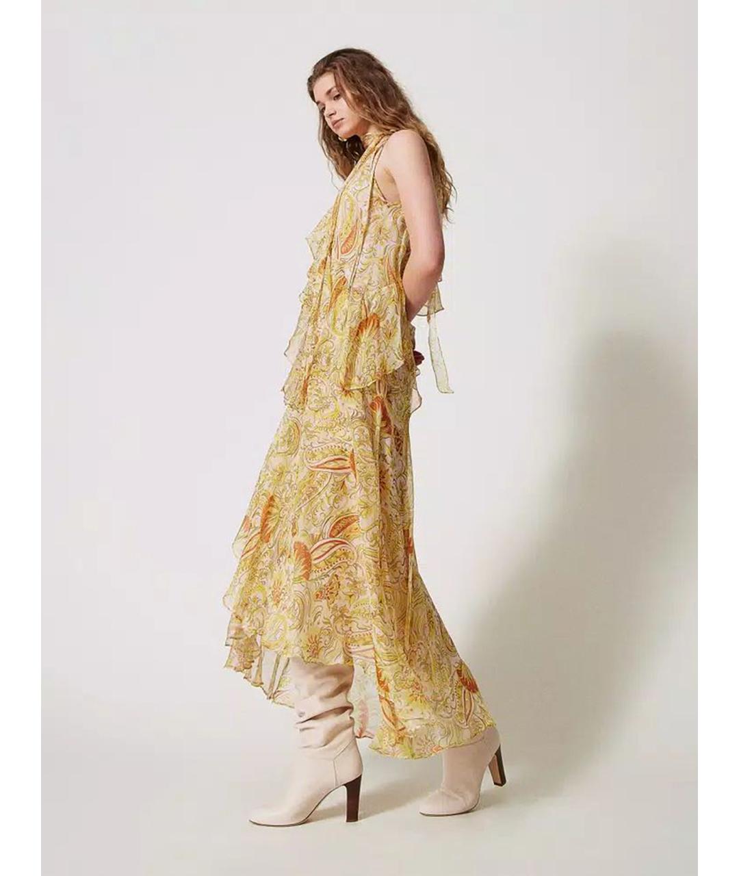 TWIN-SET Мульти шелковый сарафан, фото 3