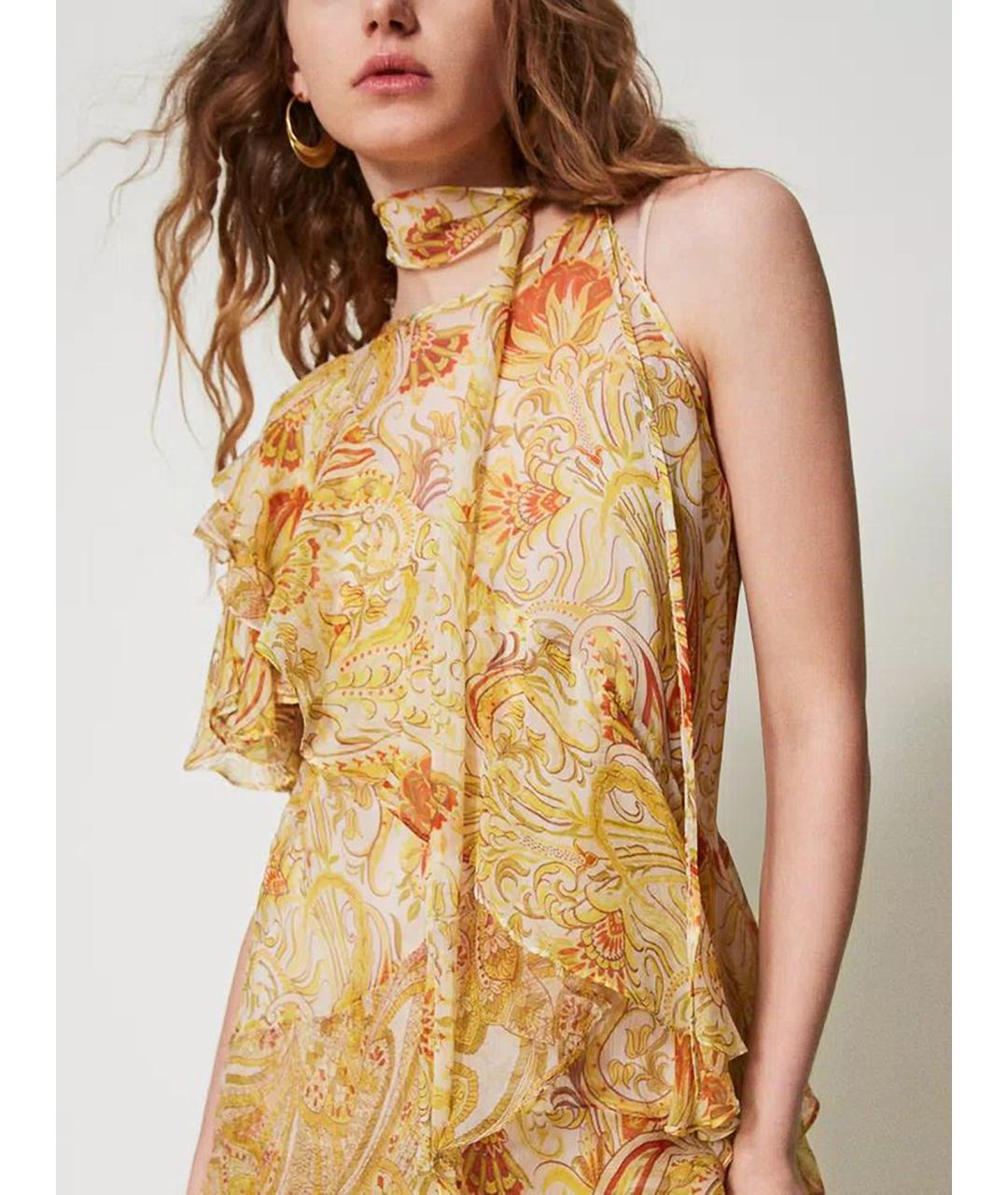 TWIN-SET Мульти шелковый сарафан, фото 5