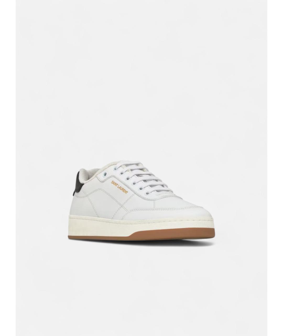 SAINT LAURENT Белые кожаные кеды, фото 3