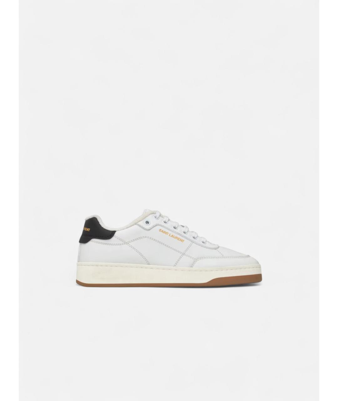 SAINT LAURENT Белые кожаные кеды, фото 4