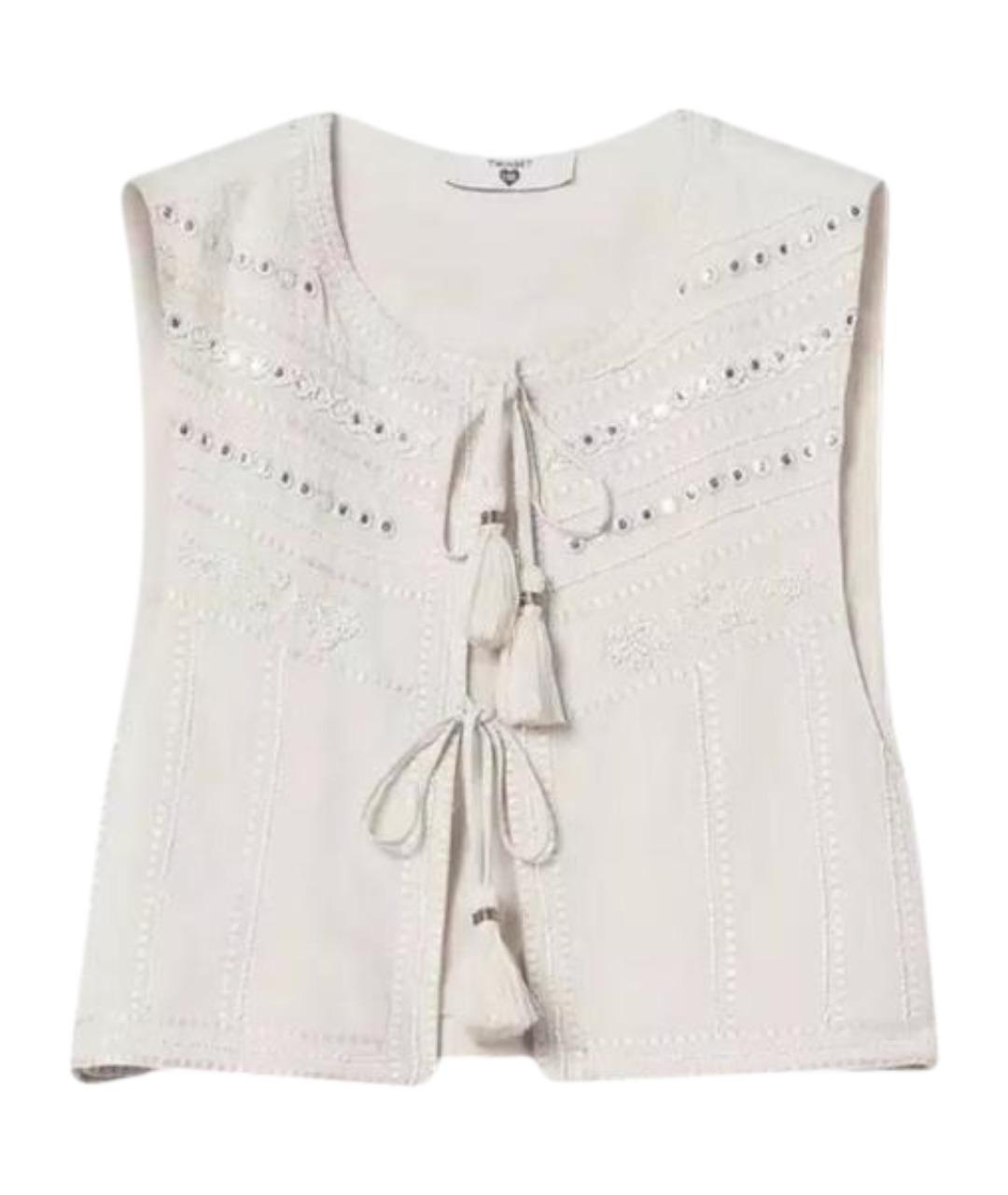 TWIN-SET Бежевый вискозный жилет, фото 1