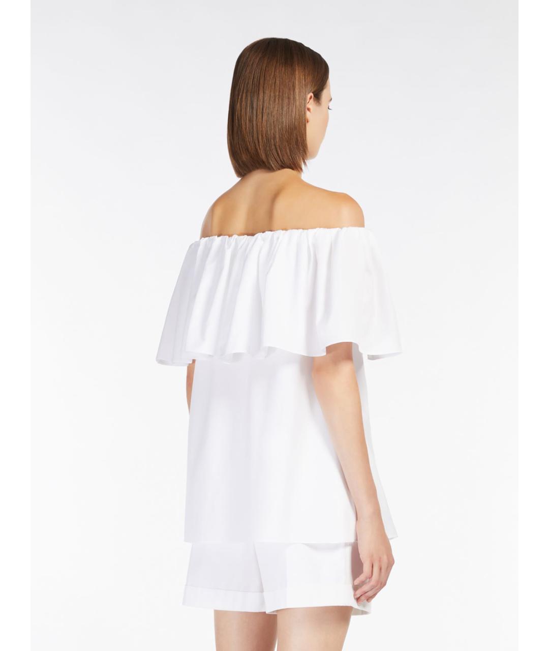 MAX MARA STUDIO Белая хлопковая блузы, фото 3