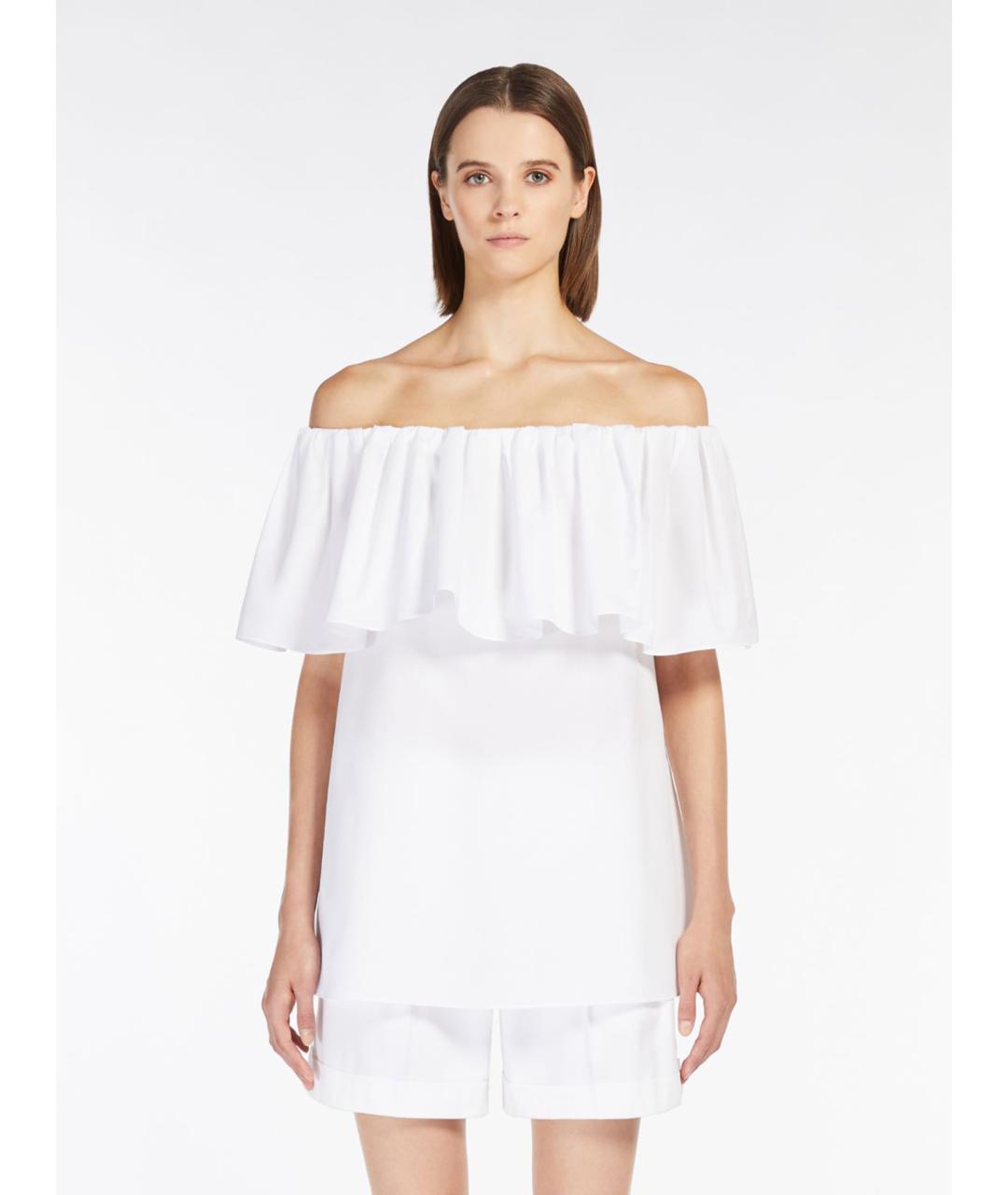 MAX MARA STUDIO Белая хлопковая блузы, фото 4