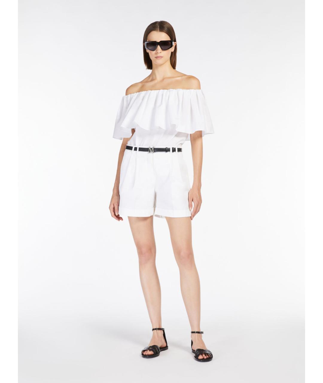 MAX MARA STUDIO Белая хлопковая блузы, фото 2