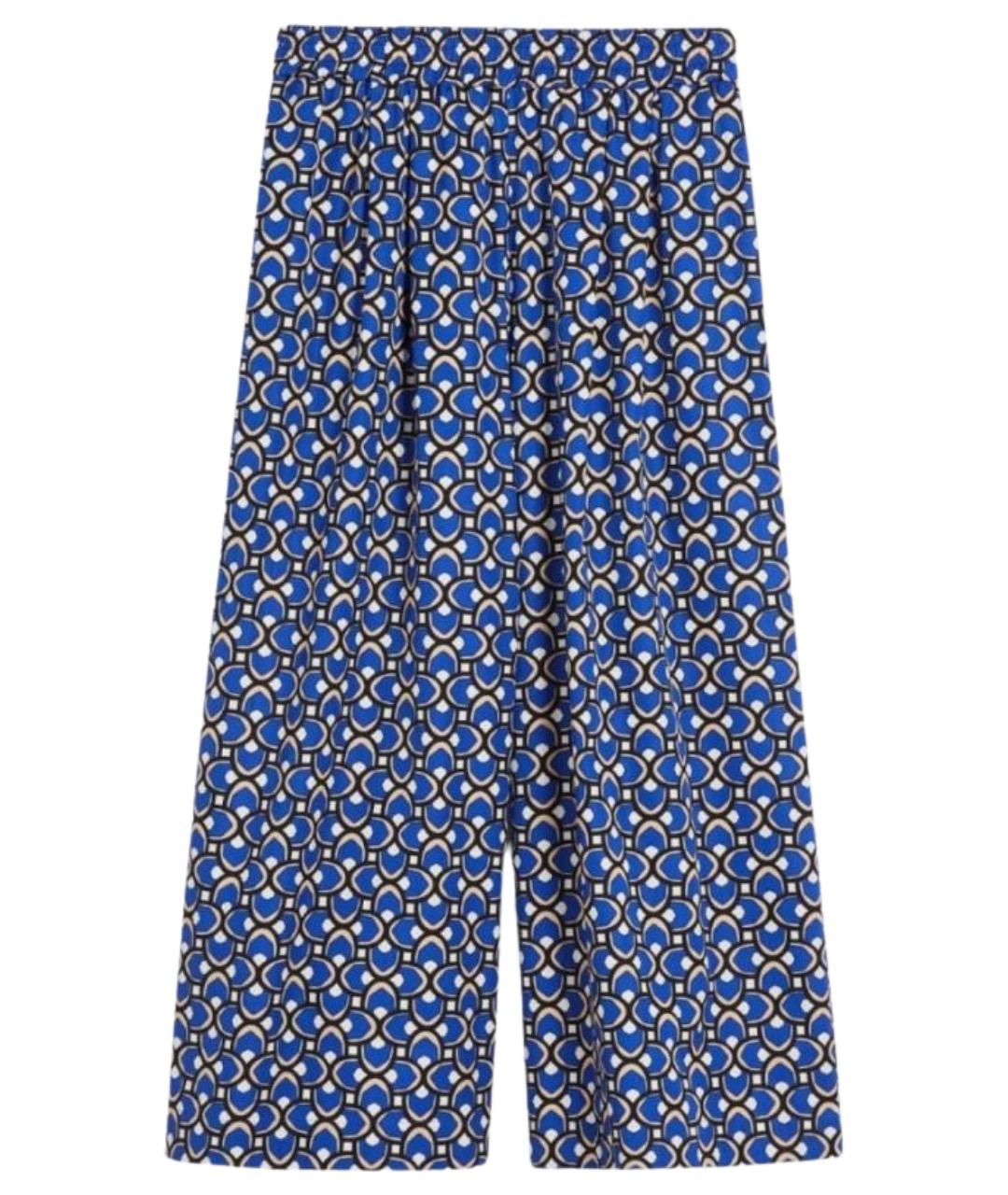 WEEKEND MAX MARA Синие хлопковые прямые брюки, фото 1