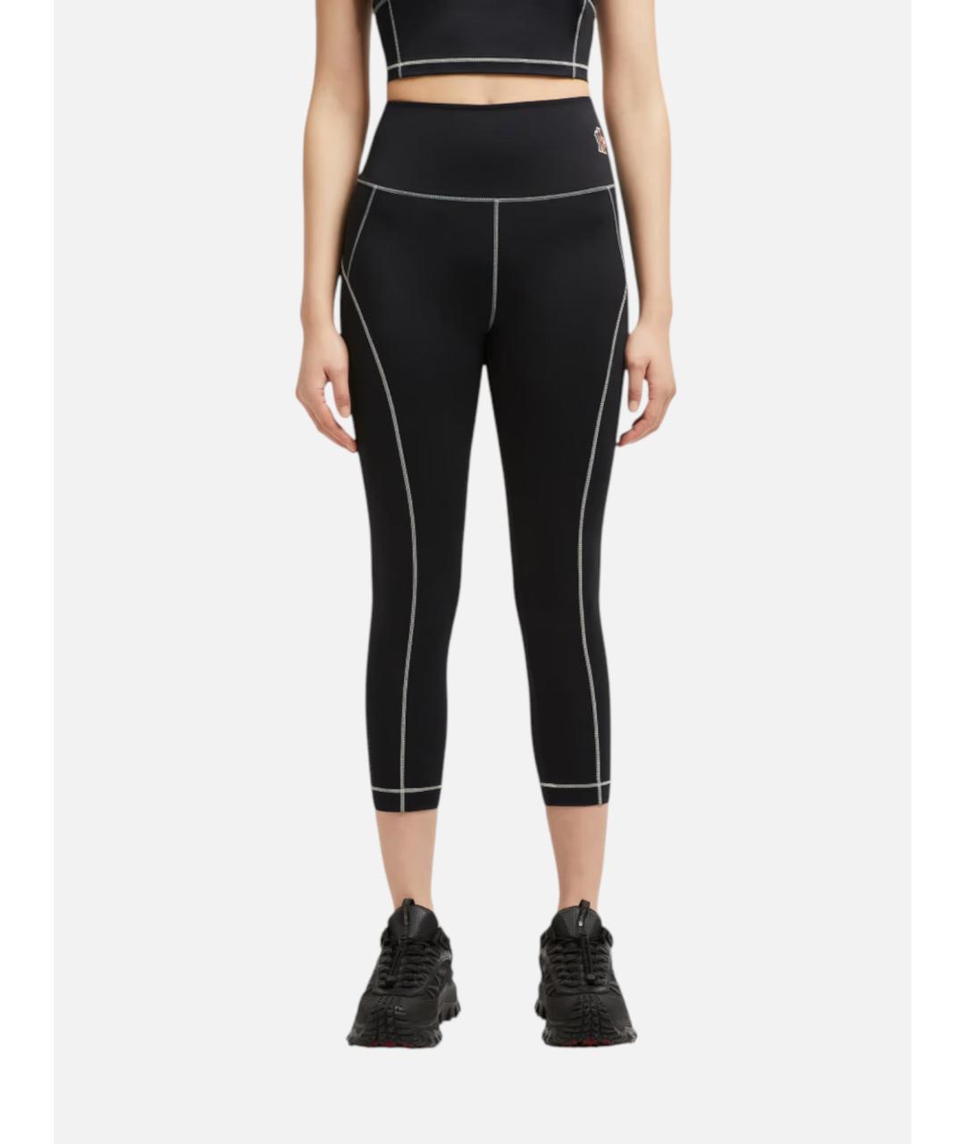 MONCLER Черные полиамидовые леггинсы и велосипедки, фото 3