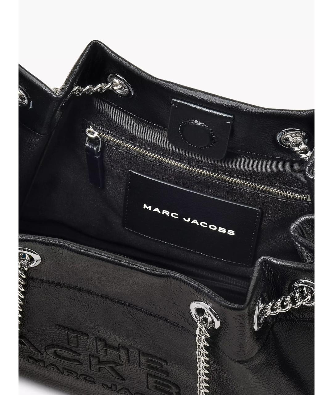 MARC JACOBS Черная кожаная сумка тоут, фото 4