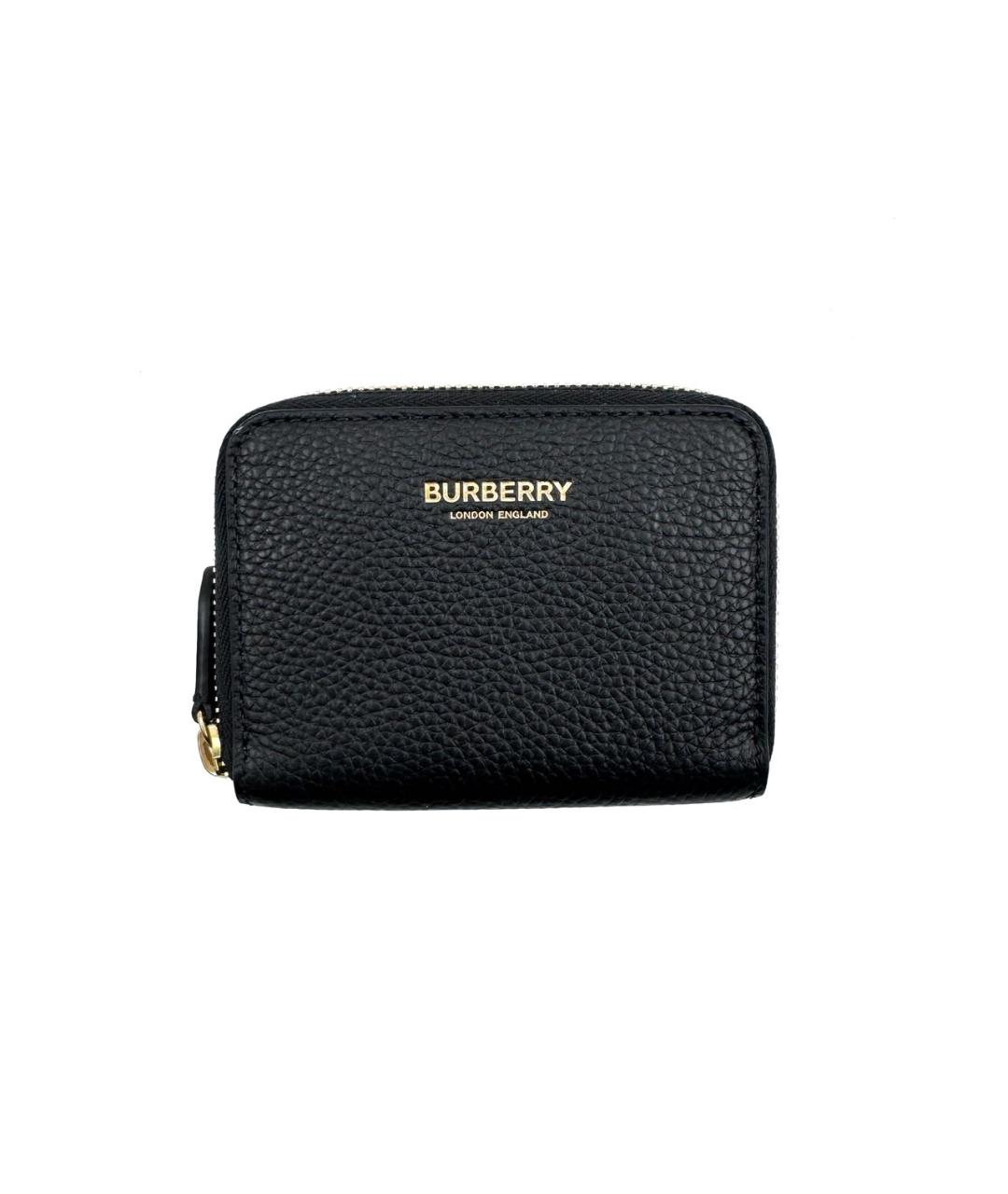 BURBERRY Черный кожаный кошелек, фото 1